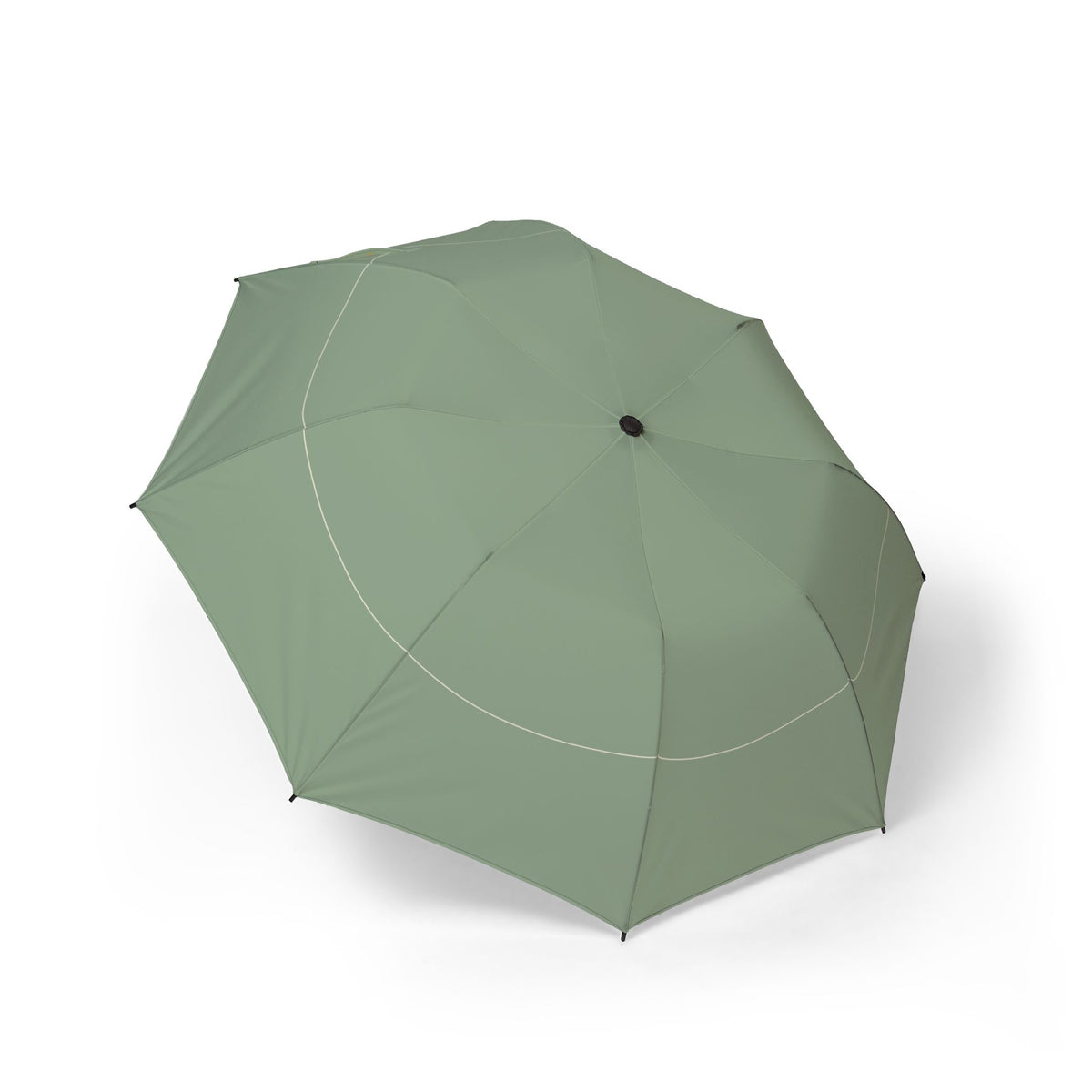 The Mortimer sage hairline folding umbrella, open, seen from above