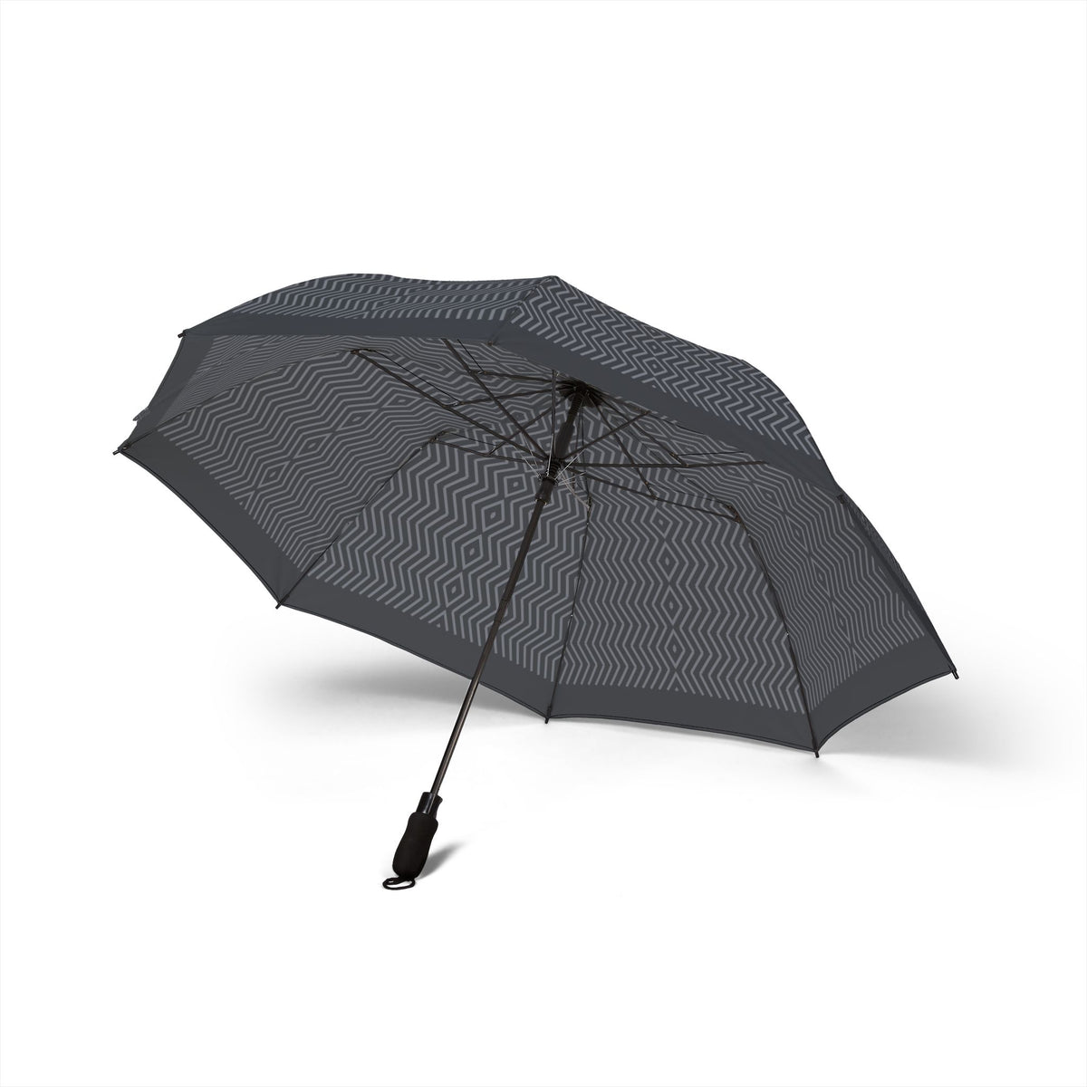 The Coburg herringbone umbrella, underside with eight ribs