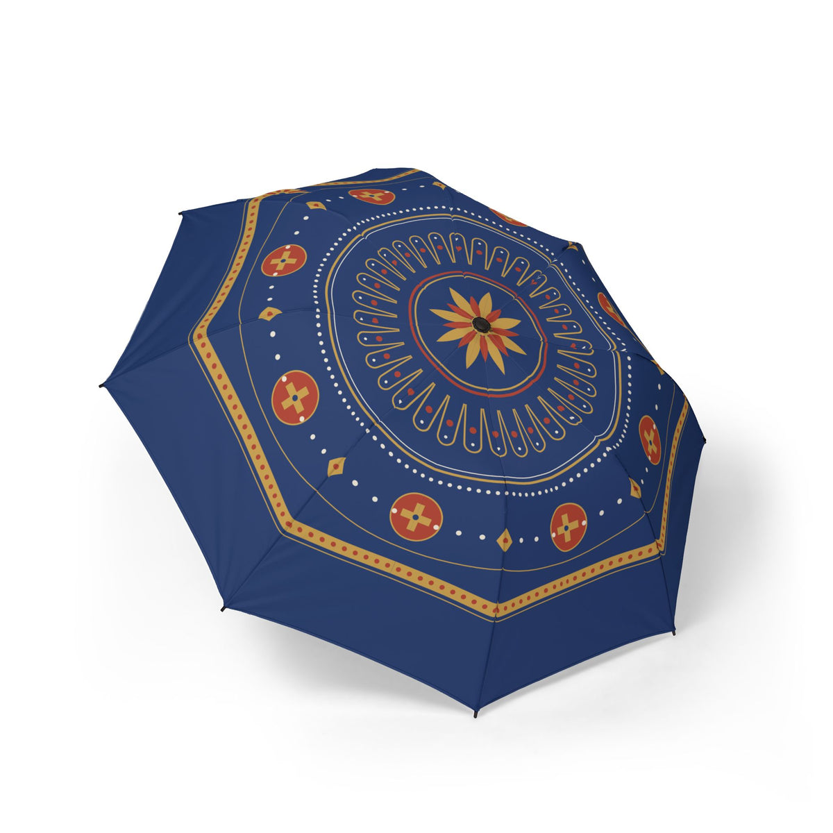 The Nemanjić Byzantine fresco folding umbrella, open, seen from above