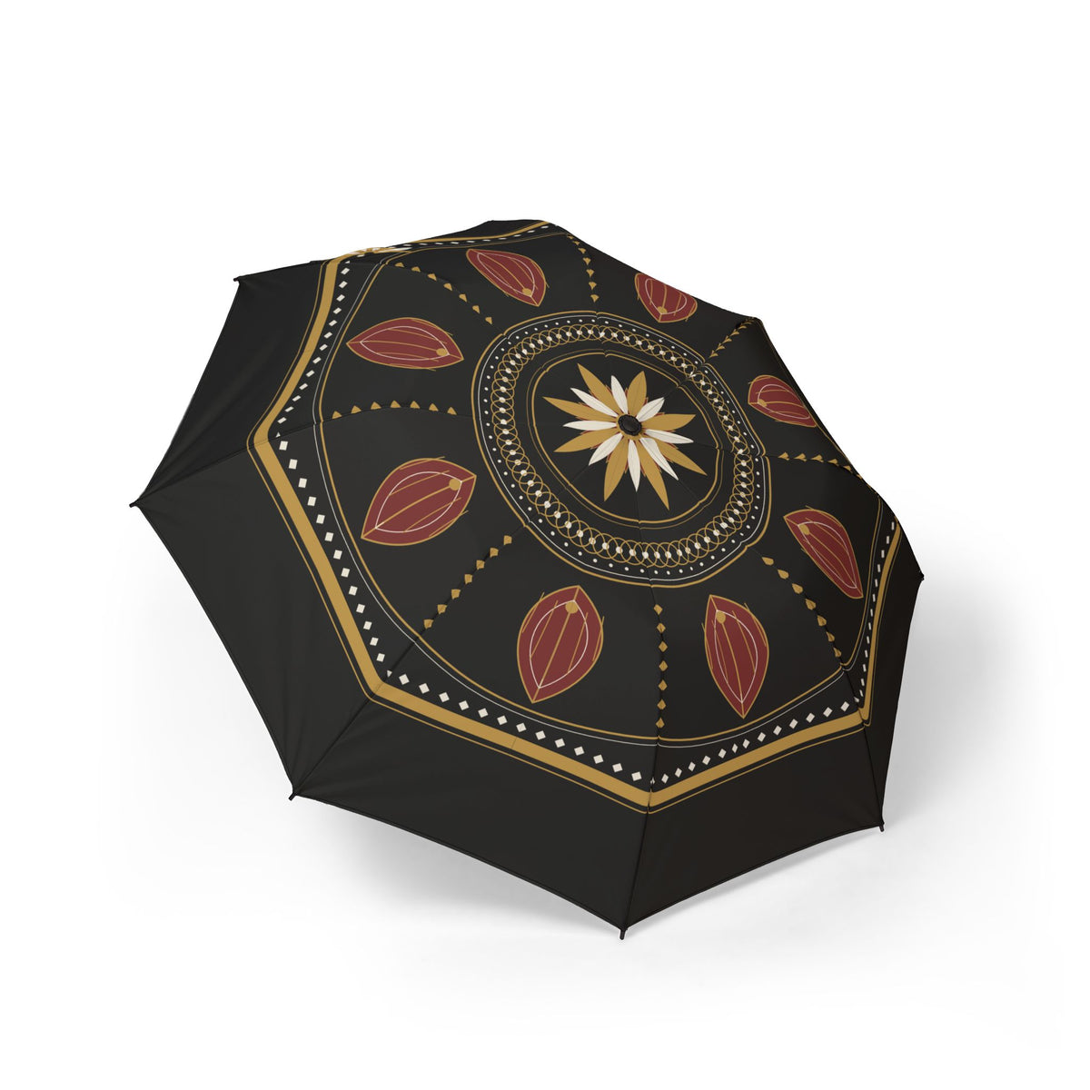 The Medici Florentine medallion folding umbrella, open, seen from above