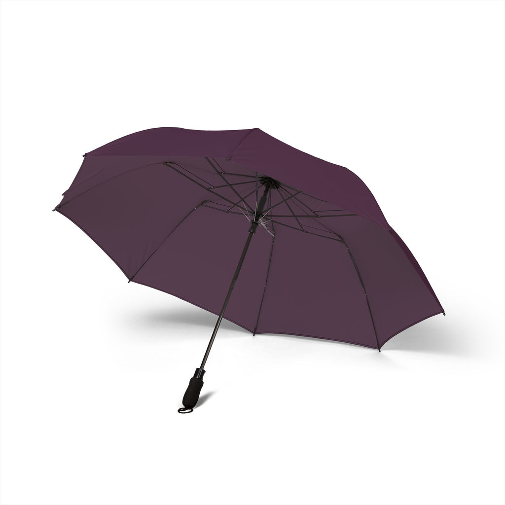 The Montefeltro plum umbrella, underside with eight fibreglass ribs