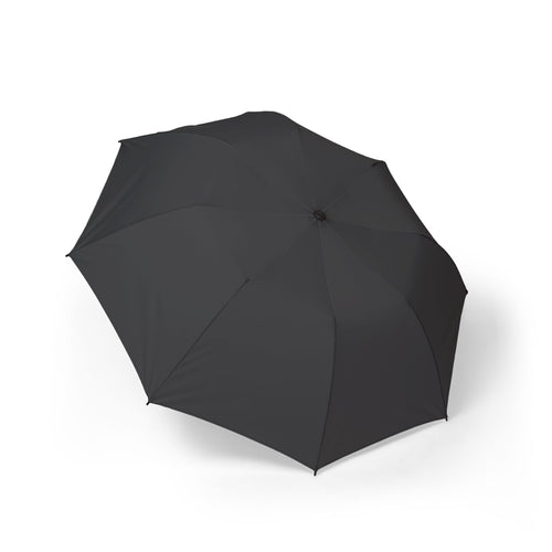 The Beaufort solid charcoal folding umbrella, open, seen from above