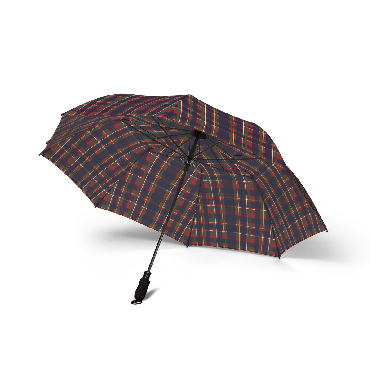 The Stuart royal tartan umbrella, underside with eight ribs
