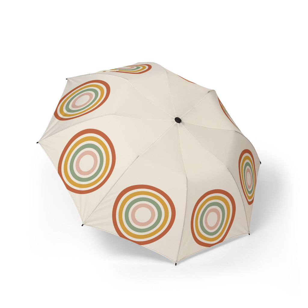 The Fiennes boho arch folding umbrella, open, seen from above