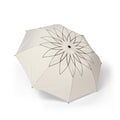 The Hesse line flower folding umbrella, open, seen from above