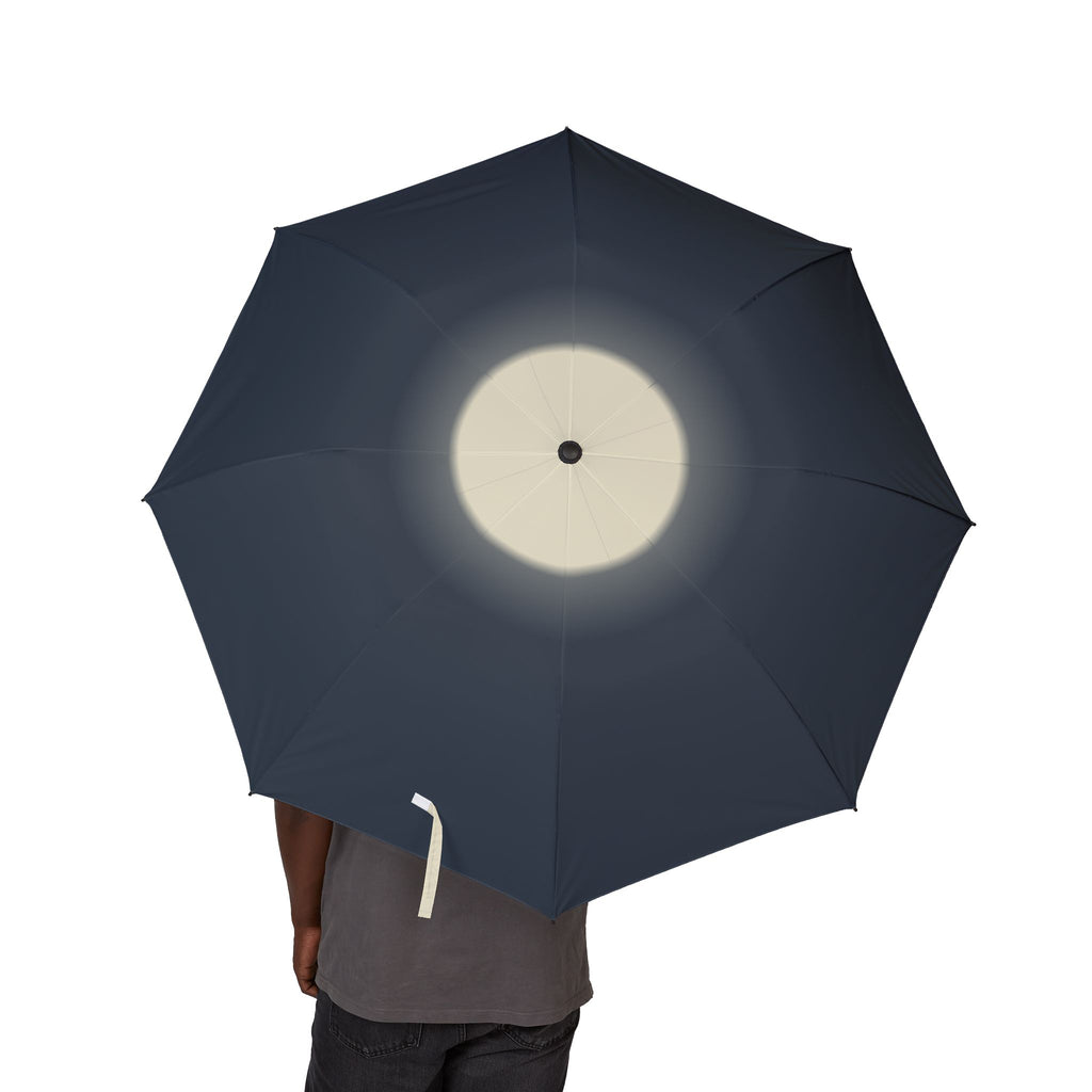 Person holding the Villiers moonlight folding umbrella, canopy from above