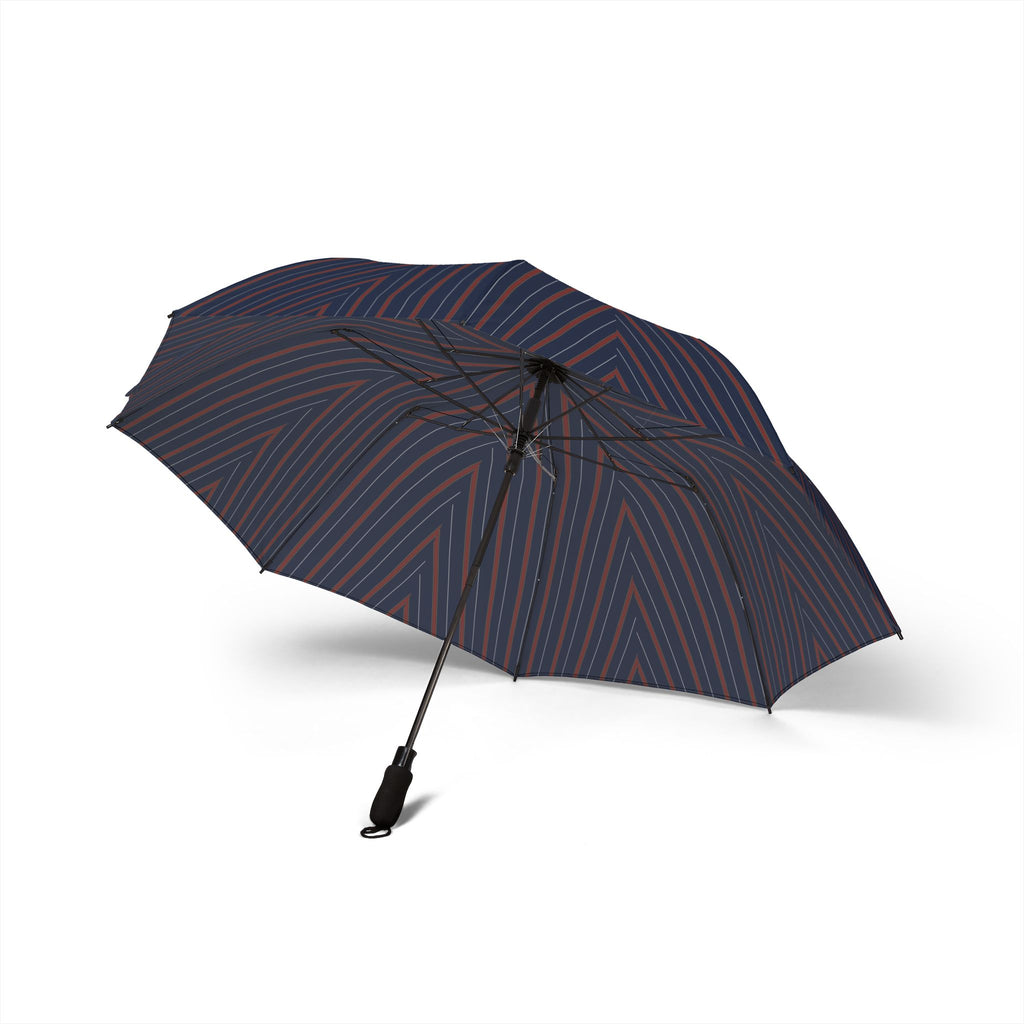 The Villeroy club stripe umbrella, underside with eight fibreglass ribs