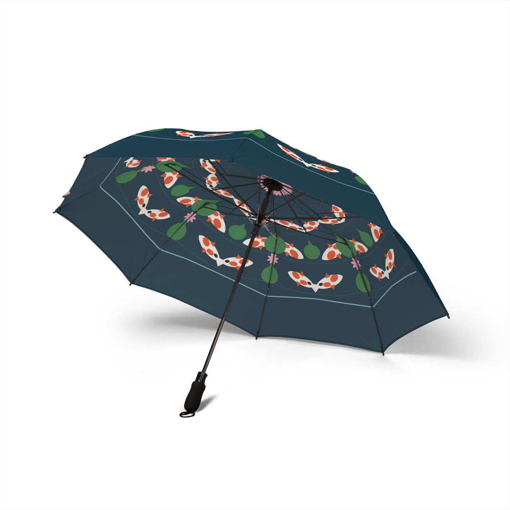 The Holstein koi pond umbrella, underside with eight ribs