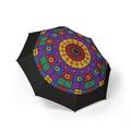 The Visconti rose window folding umbrella, open, seen from above