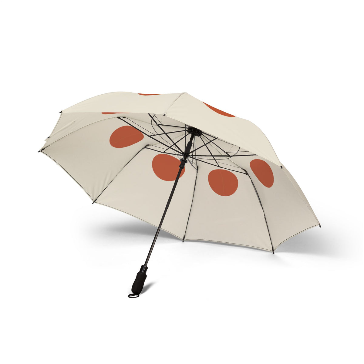 The Lennox Bauhaus dot umbrella, underside with eight ribs