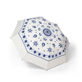 The Wettin Meissen onion folding umbrella, open, seen from above