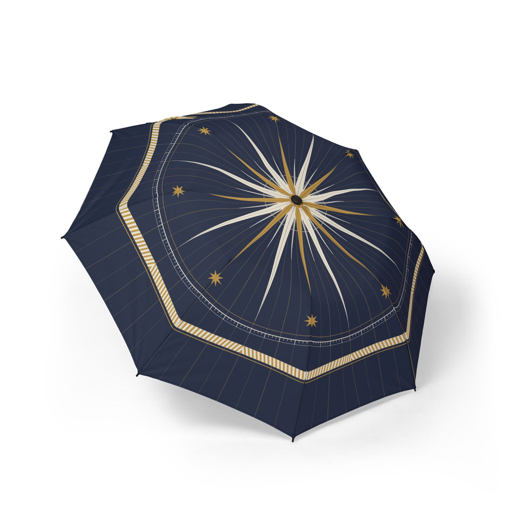 The Grimaldi compass rose folding umbrella, open, seen from above