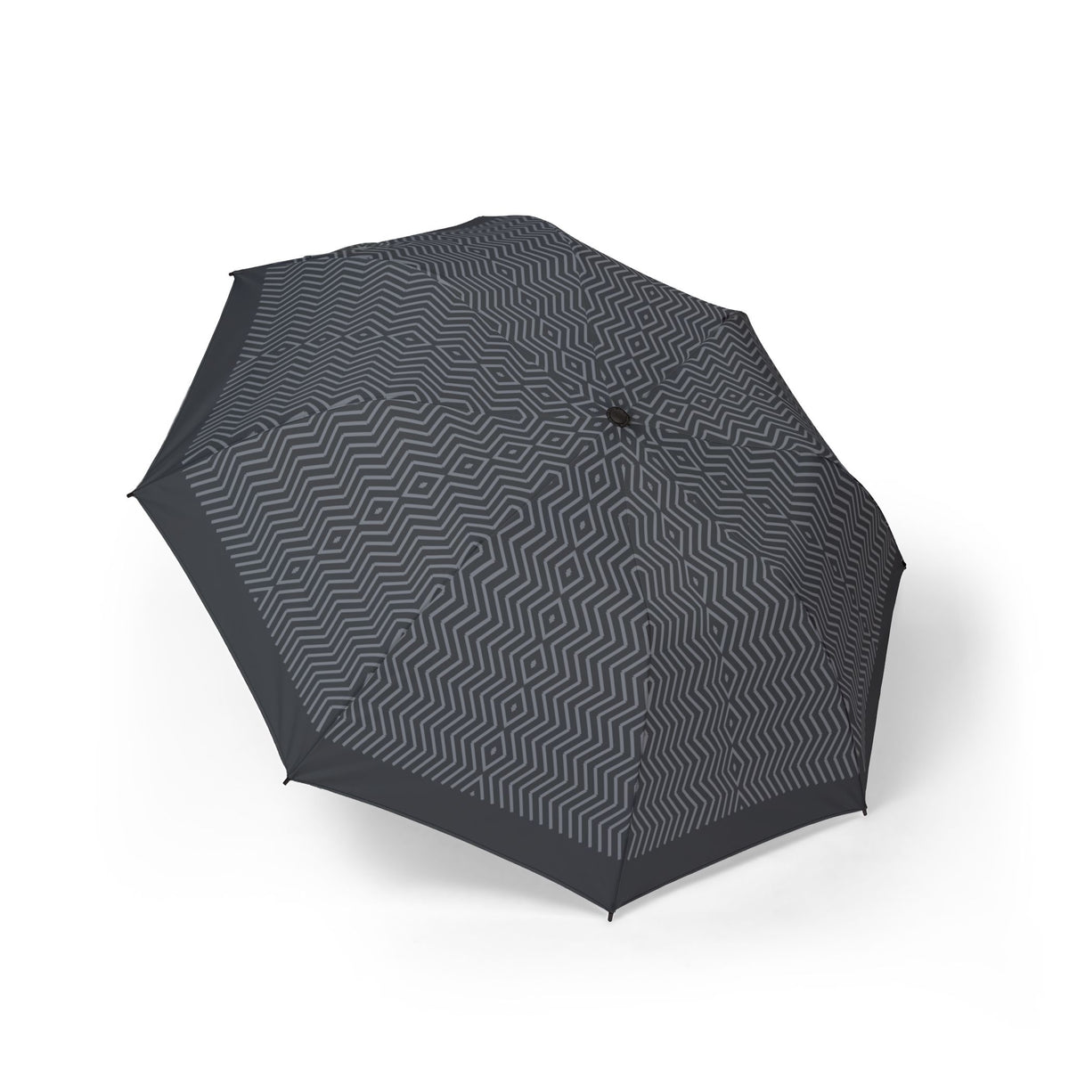 The Coburg herringbone folding umbrella, open, seen from above