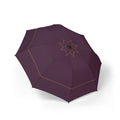 The Neville plum gold-rosette folding umbrella, open, seen from above