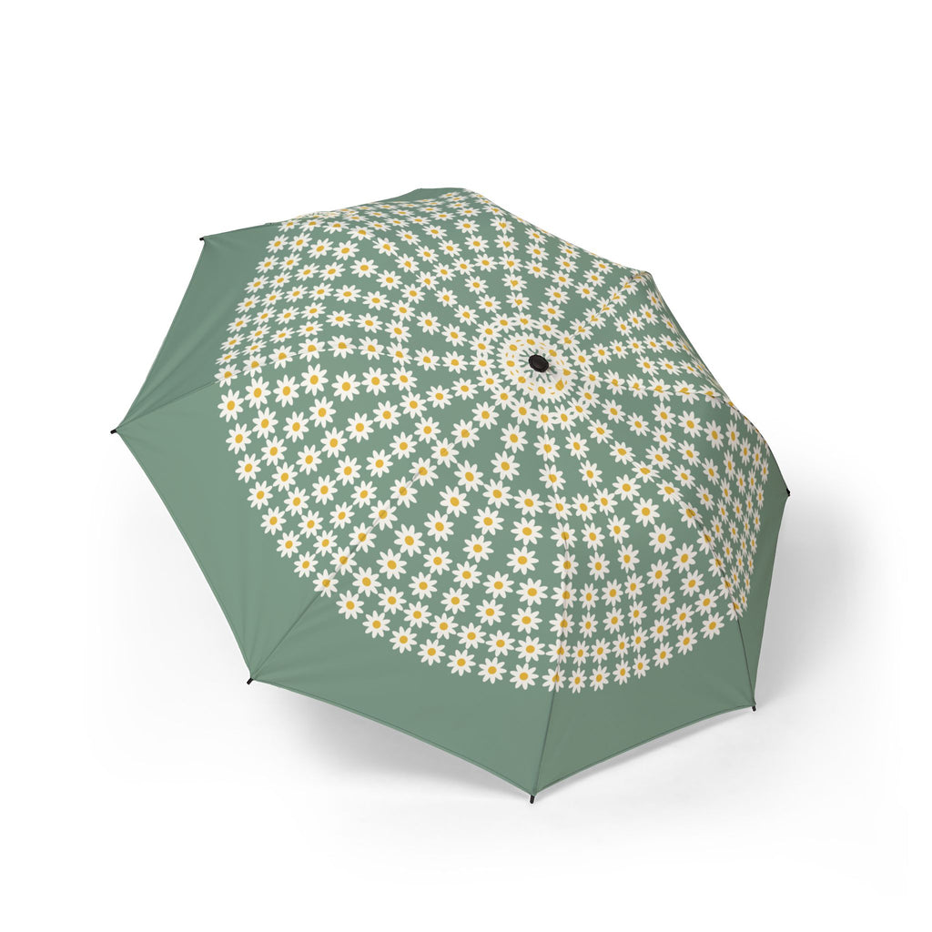The Liechtenstein daisy field folding umbrella, open, seen from above
