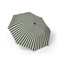 The Lancaster sunray stripe folding umbrella, open, seen from above