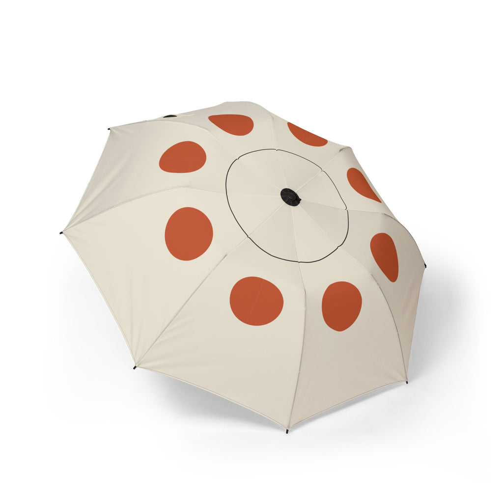 The Lennox Bauhaus dot folding umbrella, open, seen from above