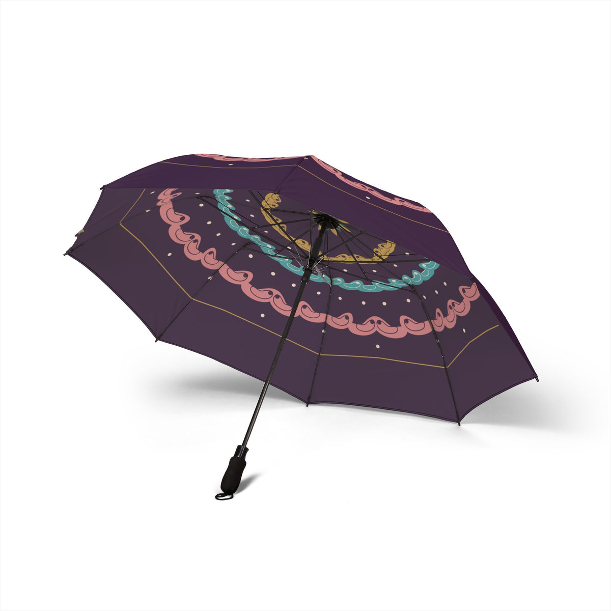 The Contarini paisley umbrella, underside with eight ribs