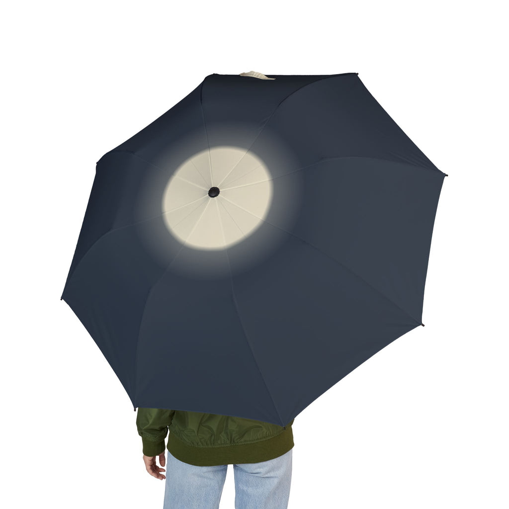 Person holding the Villiers moonlight folding umbrella, seen from behind