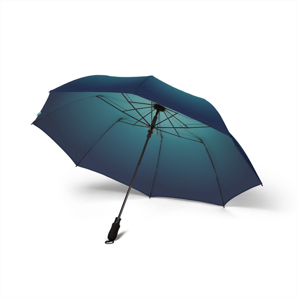 The Wellesley ocean ombré umbrella, underside with eight ribs