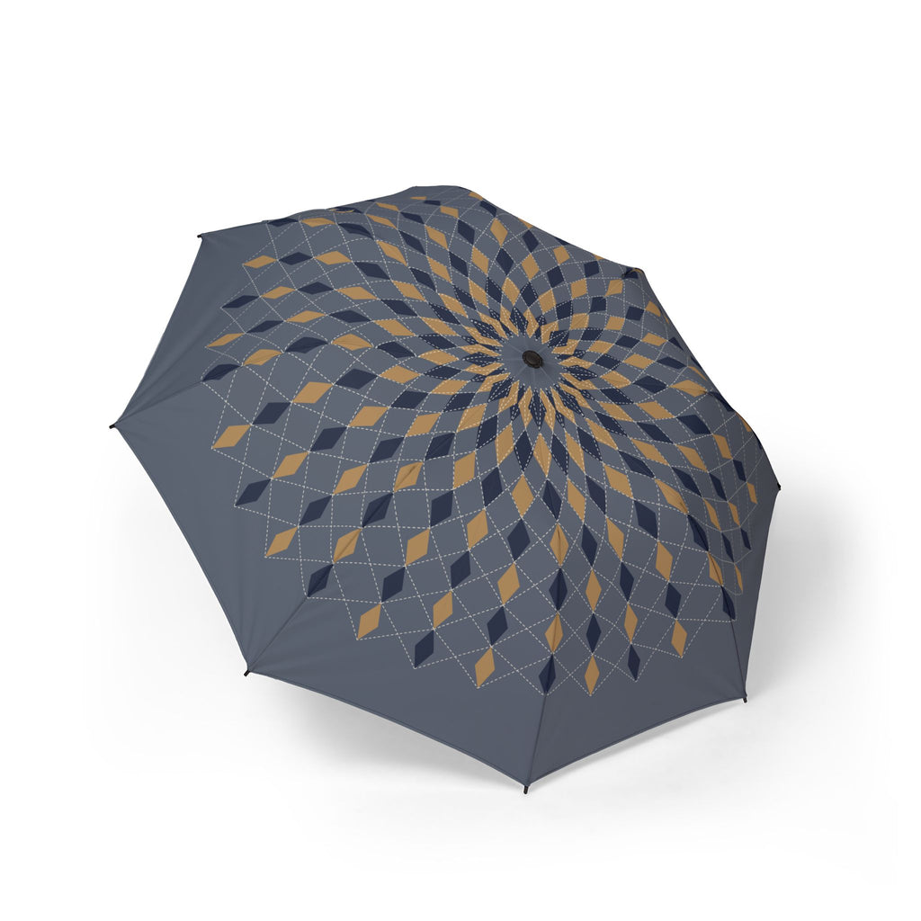 The Douglas argyle folding umbrella, open, seen from above