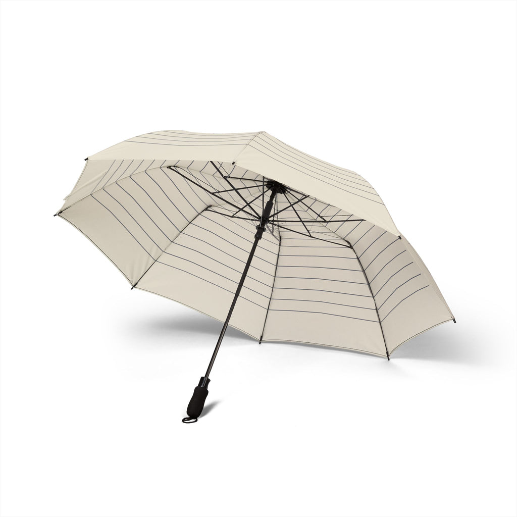 The Schwarzenberg octagon pinstripe umbrella, underside with eight ribs