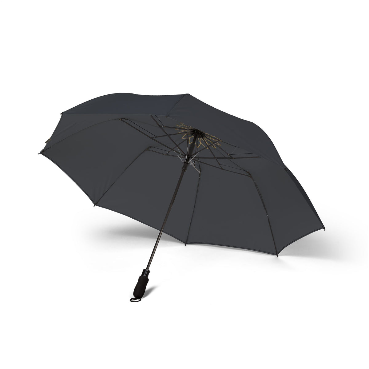 The Stafford gold rosette umbrella, underside with eight ribs