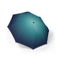 The Wellesley ocean ombré folding umbrella, open, seen from above