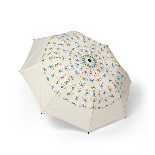 The Ashburnham wildflower folding umbrella, open, seen from above