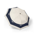 The Wyndham navy scallop folding umbrella, open, seen from above